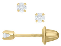 14K Yellow Gold Kiddie Kraft 0.10cttw SI H Diamond Stud Earrings
