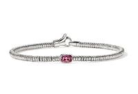 Heishi Silver 2.5mm Rondel Bracelet with 6x4mm Rhodolite Sz M by John Hardy