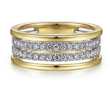 14K White-Yellow Gold Diamond Easy Stackable Ring