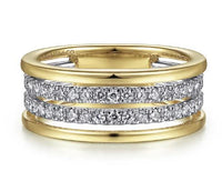 14K White-Yellow Gold Diamond Easy Stackable Ring
