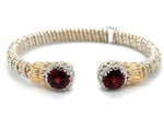 Sterling Silver and 14k Yellow Gold Garnet Bracelet by VAHAN