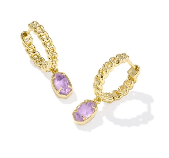 Emilie Gold Plated Purple Amethyst Huggie Earrings by Kendra Scott