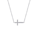 Small Sideways Cross Pendant by Lafonn