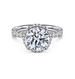 14K White Gold 0.43cttw SI2 G-H Diamond Semi-Mount Engagement Ring by Gabriel