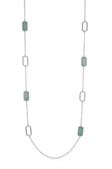 Sterling Silver Necklace with Cubic Zirconia Accsents