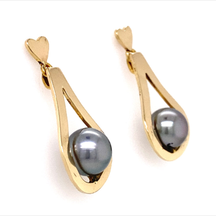 Estate Tahitian Pearl Earrings