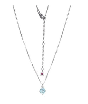 Sterling Silver Genuine Sky Blue Topaz Birthstone Necklace by ELLE