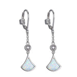 Sterling Silver Opal Drop Earrings by ELLE