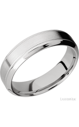 6 mm wide High Bevel Milgrain 14K White Gold band.