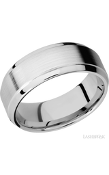 8 mm wide Stepped Bevel 14K White Gold band.