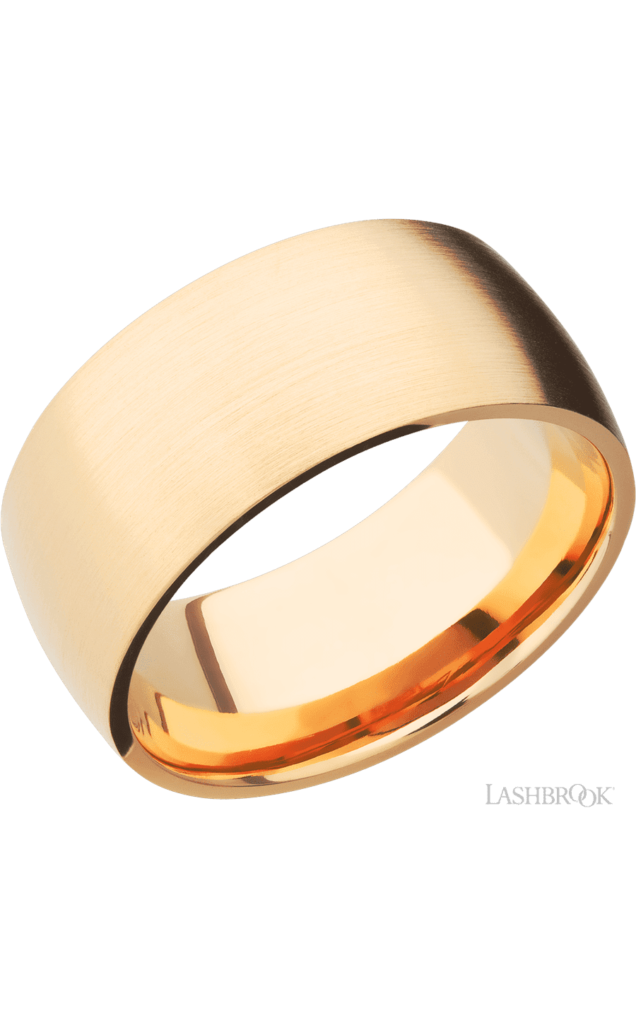 10 mm wide Domed 14K Yellow Gold band.