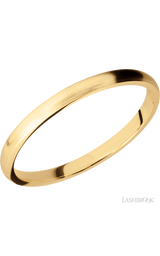 2 mm wide Domed 14K Yellow Gold band.