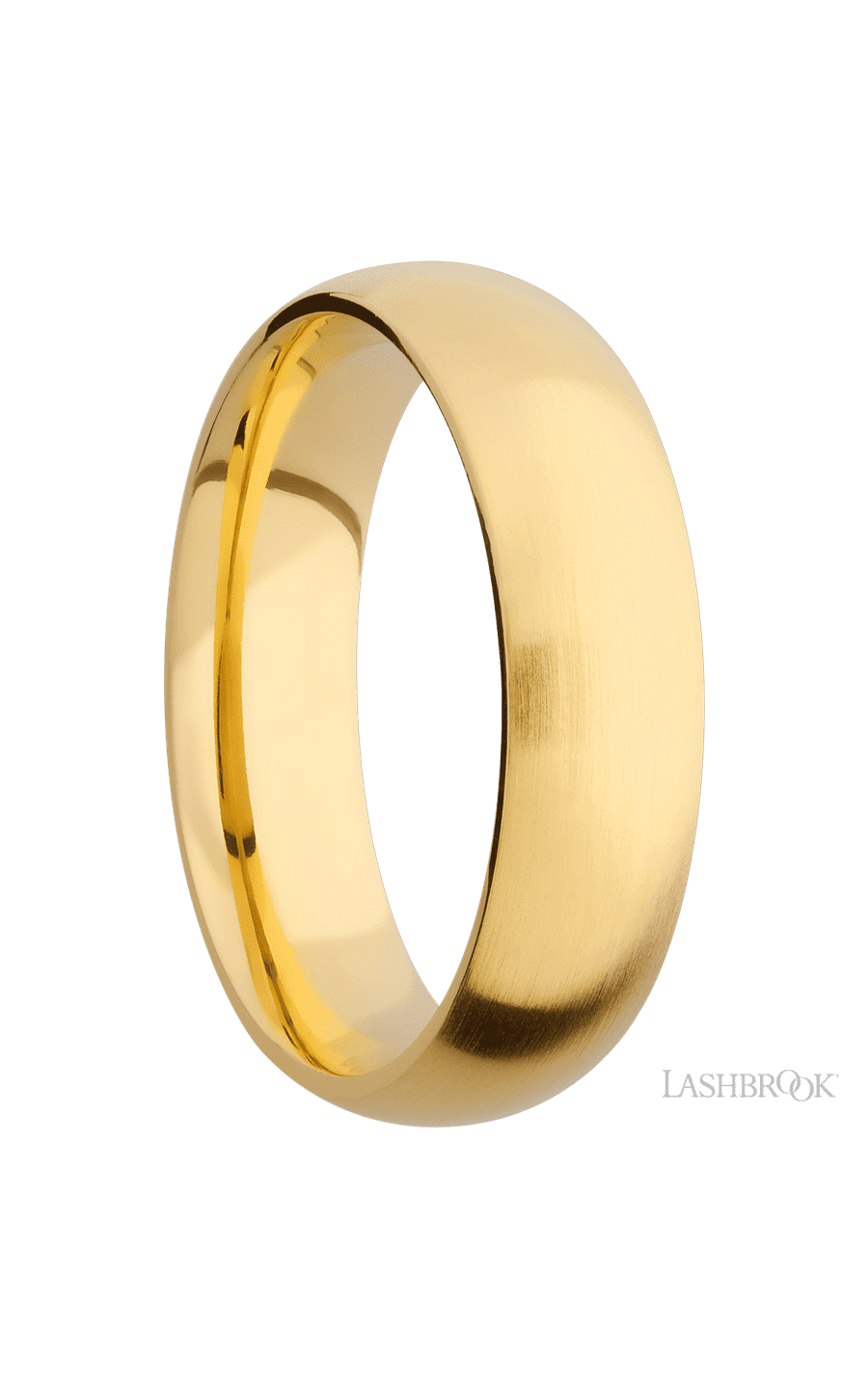 6 mm wide Domed 14K Yellow Gold band.