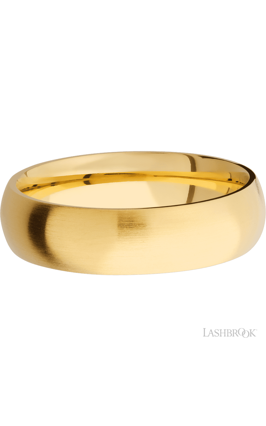 6 mm wide Domed 14K Yellow Gold band.