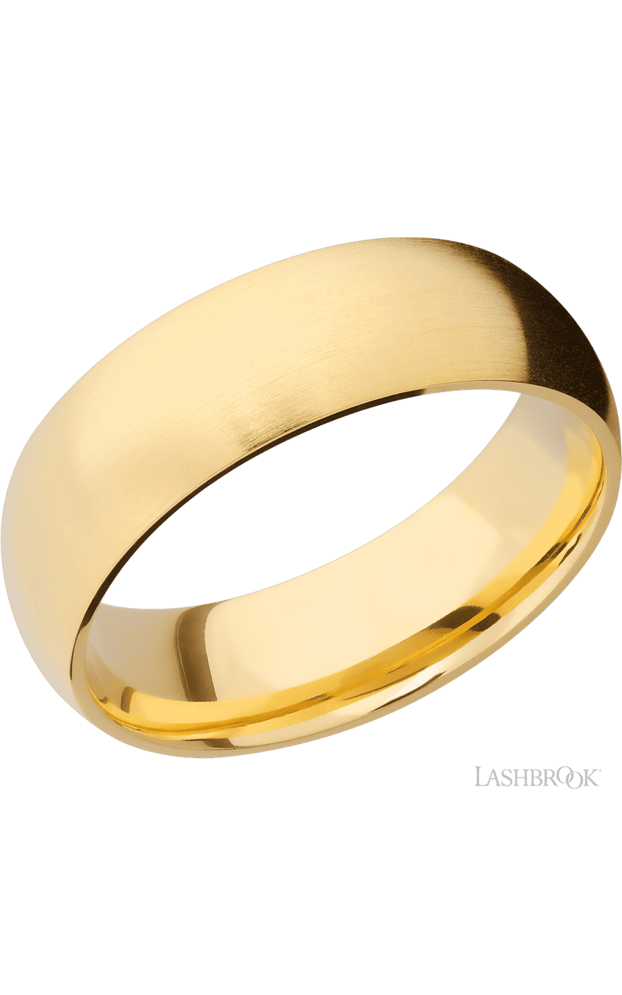 7 mm wide Domed 14K Yellow Gold band.