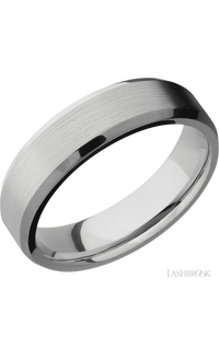 6 mm wide Beveled Titanium band.