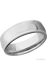 7 mm wide Domed Milgrain Edges Cobalt Chrome band.
