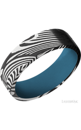 7 mm wide Flat Sunset band featuring a Royal Blue sleeve.
