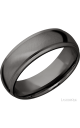7 mm wide Domed Stepped Down Edges Tantalum Noir band.