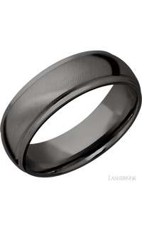 7 mm wide Domed Stepped Down Edges Tantalum Noir band.