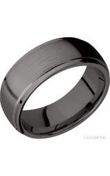 8 mm wide Domed Stepped Down Edges Tantalum Noir band.
