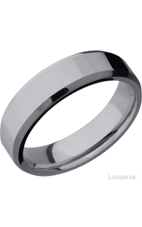 6 mm wide Beveled Tantalum band.
