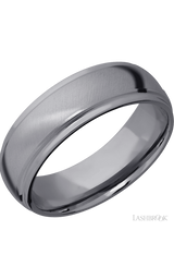 7 mm wide Domed Stepped Down Edges Tantalum band.