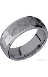 8 mm wide Domed Stepped Down Edges Tantalum band.