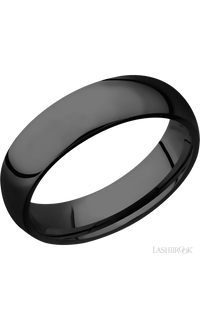 6 mm wide Domed Zirconium band.