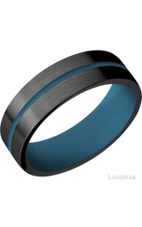 7 mm wide/Flat/Zirconium band with one 1 mm Centered inlay of