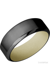 8 mm wide High Bevel Zirconium band featuring a Bright Nickel sleeve.