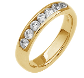 14K Yellow Gold 0.25cttw I1 H-I Diamond Channel Wedding Band