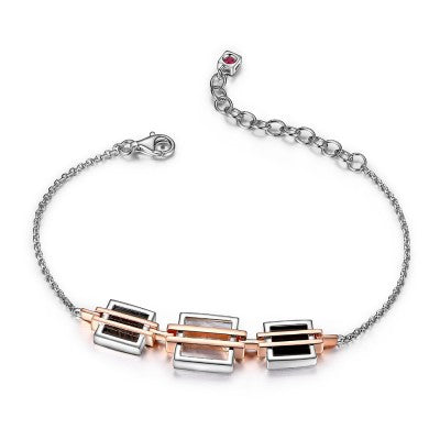 Sterling Silver & Rose Gold Plated Bracelet by ELLE