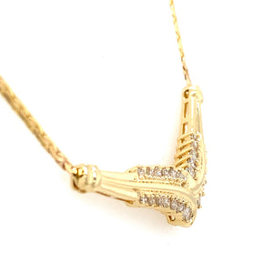 Estate Diamond V-Shaped Necklace