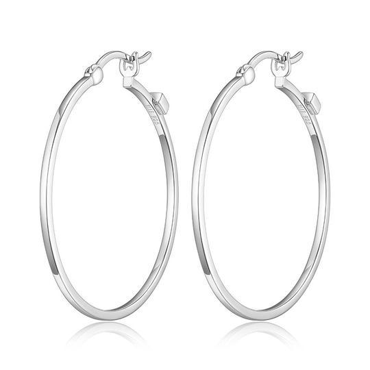 Sterling Silver Hoop Earrings by ELLE