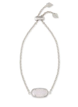 Elaina Rhodium Plated Iridescent Drusy Bracelet by Kendra Scott