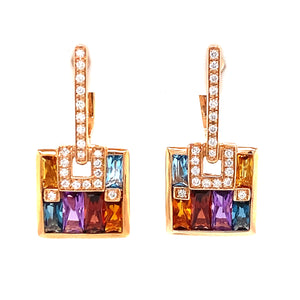 Multi-Gemstone Drop Earrings by Bellarri