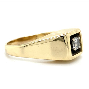 Estate Gent's 14K YG 0.23 carat I1, J Diamond Fashion Ring size 8