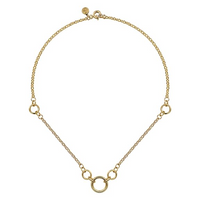 14K Yellow Gold Hollow Tube Link Necklace