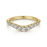 Curved 14K Yellow Gold 0.48cttw SI G-H Diamond Anniversary Band by Gabriel