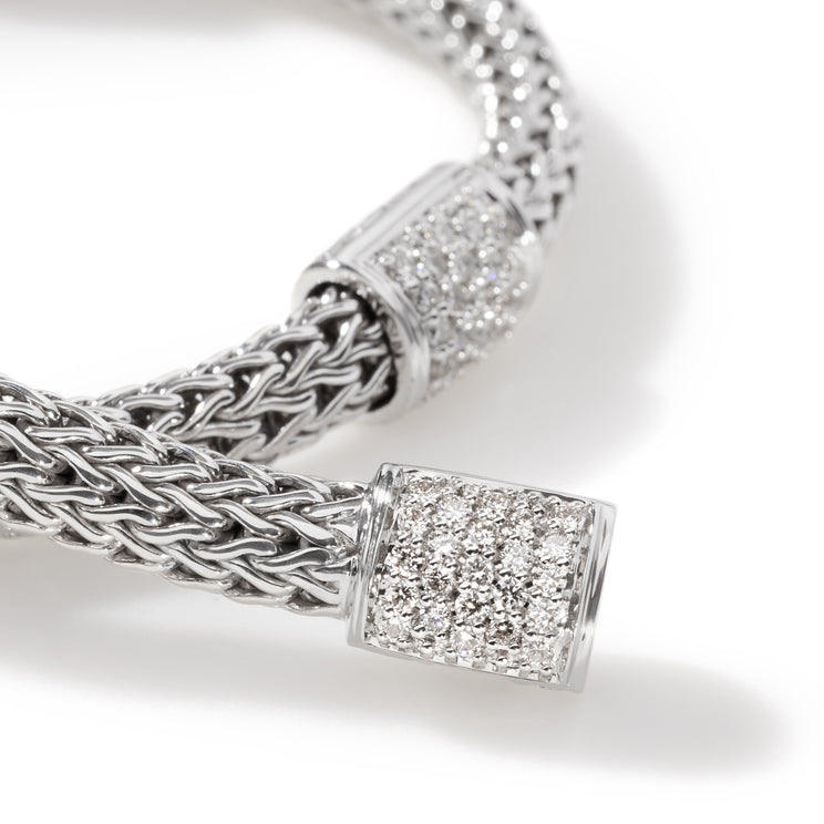 Icon Silver Diamond Pave Four Station Bracelet by John Hardy