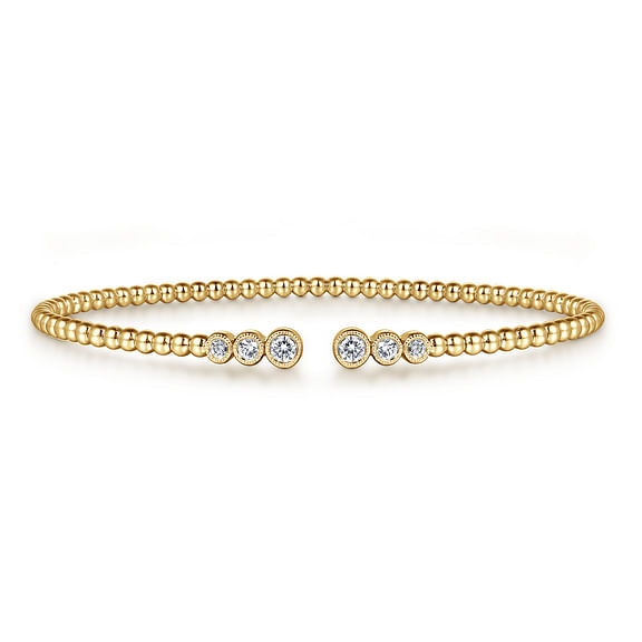 14K Yellow Gold Bujukan Diamonds Split Bangle