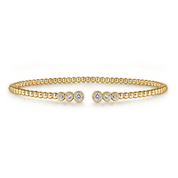 14K Yellow Gold Bujukan Diamonds Split Bangle