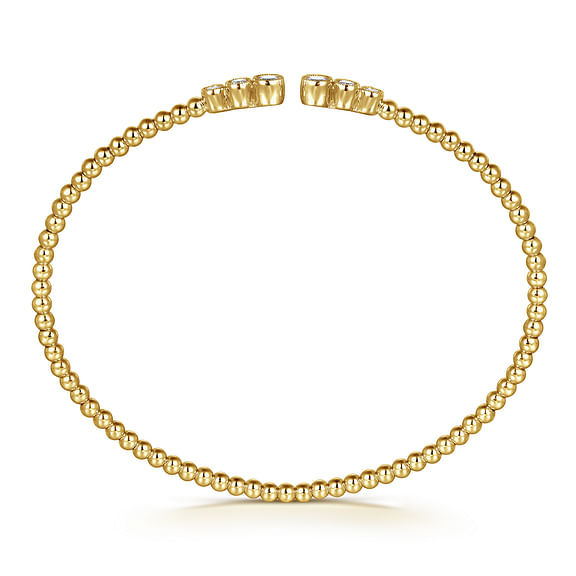 14K Yellow Gold Bujukan Diamonds Split Bangle