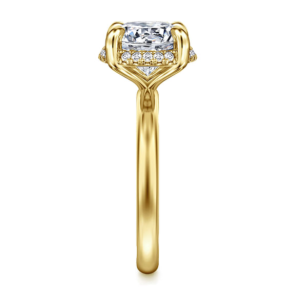 Symphony - 14K Yellow Gold Round Hidden Halo Diamond Engagement Ring
