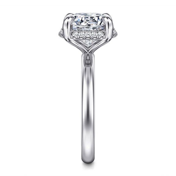 Symphony - 14K White Gold Round Hidden Halo Diamond Engagement Ring