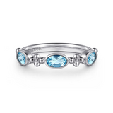 Sterling Silver Bujukan Blue Topaz Fashion Ladies Ring