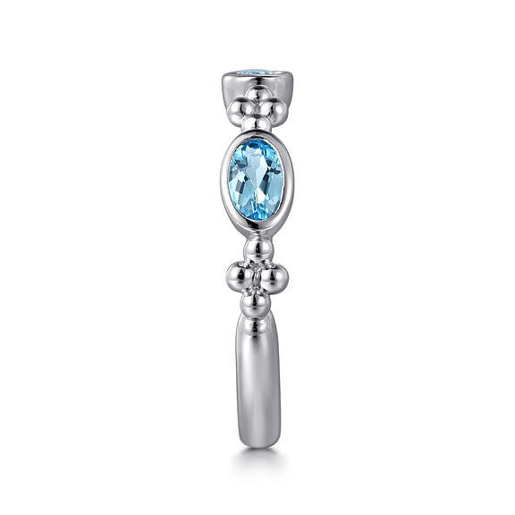 Sterling Silver Bujukan Blue Topaz Fashion Ladies Ring