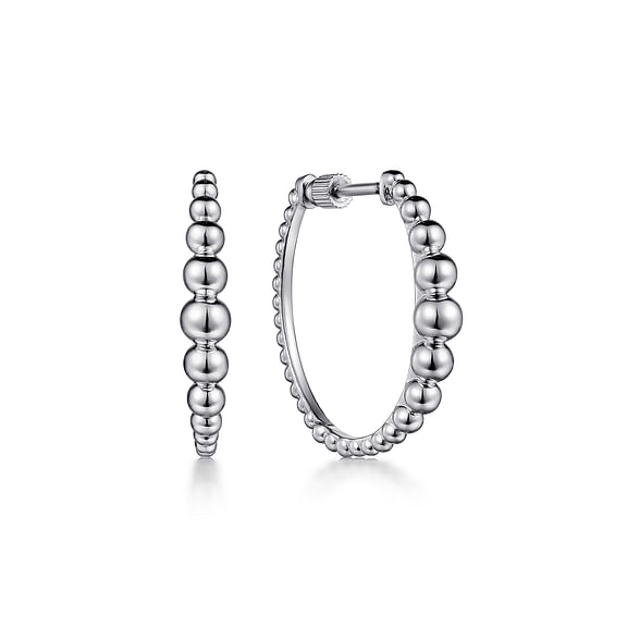 Sterling Silver Bujukan 25mm Classic Hoop Earrings by Gabriel