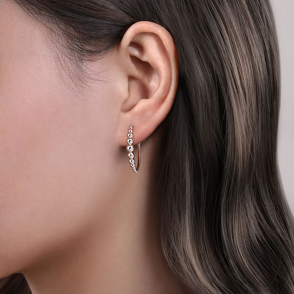 Sterling Silver Bujukan 25mm Classic Hoop Earrings by Gabriel